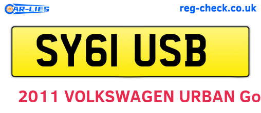 SY61USB are the vehicle registration plates.