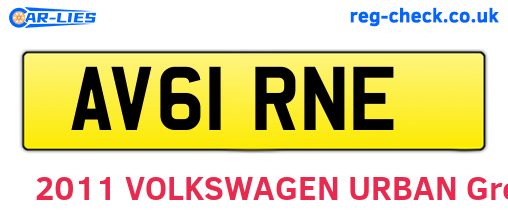 AV61RNE are the vehicle registration plates.