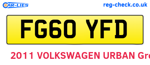 FG60YFD are the vehicle registration plates.