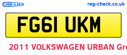 FG61UKM are the vehicle registration plates.
