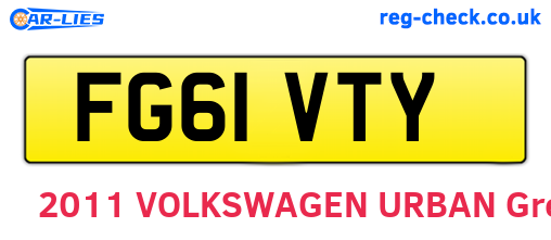 FG61VTY are the vehicle registration plates.