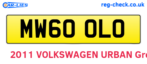 MW60OLO are the vehicle registration plates.