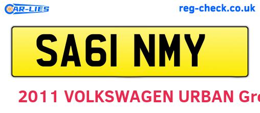 SA61NMY are the vehicle registration plates.