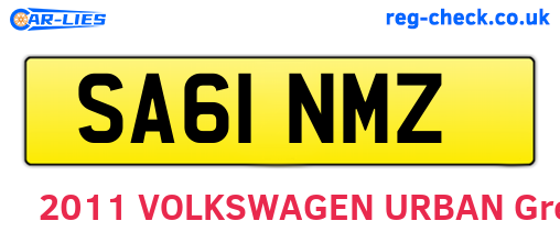 SA61NMZ are the vehicle registration plates.