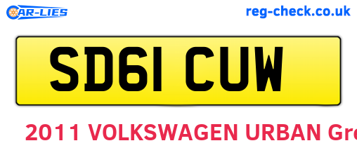 SD61CUW are the vehicle registration plates.