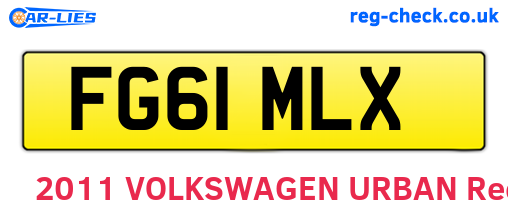 FG61MLX are the vehicle registration plates.