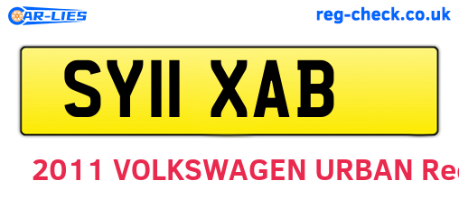 SY11XAB are the vehicle registration plates.