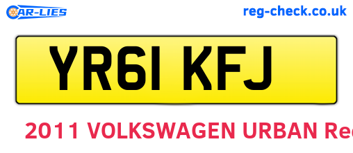 YR61KFJ are the vehicle registration plates.