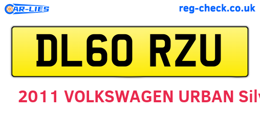 DL60RZU are the vehicle registration plates.