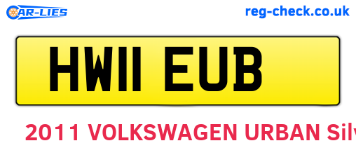HW11EUB are the vehicle registration plates.