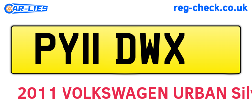 PY11DWX are the vehicle registration plates.