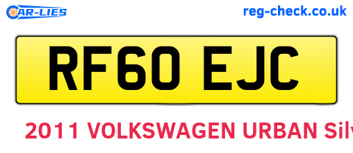 RF60EJC are the vehicle registration plates.