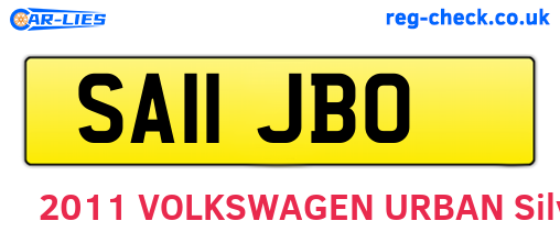 SA11JBO are the vehicle registration plates.
