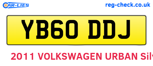 YB60DDJ are the vehicle registration plates.