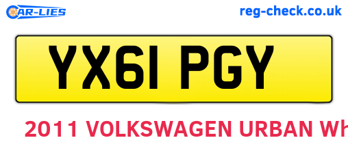 YX61PGY are the vehicle registration plates.