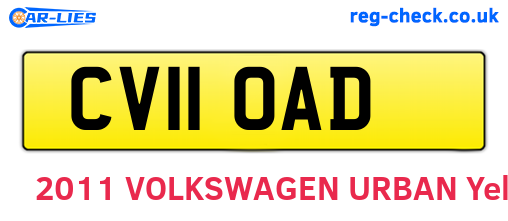 CV11OAD are the vehicle registration plates.