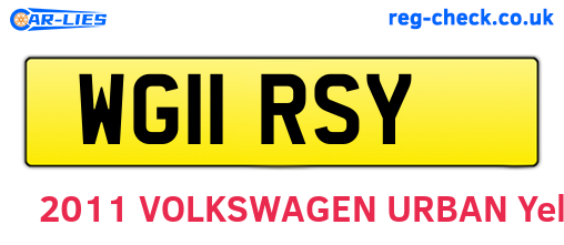 WG11RSY are the vehicle registration plates.