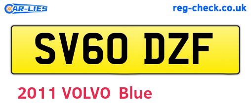 SV60DZF are the vehicle registration plates.