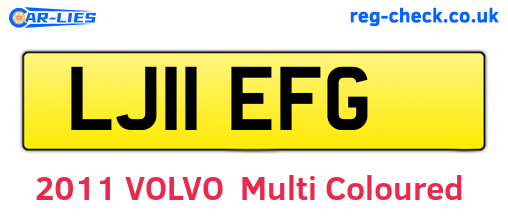 LJ11EFG are the vehicle registration plates.