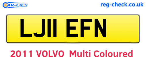 LJ11EFN are the vehicle registration plates.