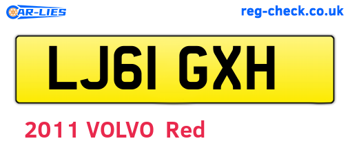 LJ61GXH are the vehicle registration plates.