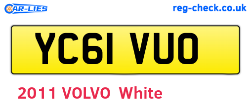YC61VUO are the vehicle registration plates.