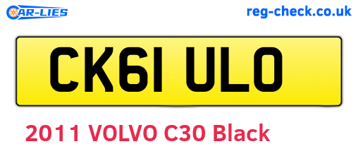 CK61ULO are the vehicle registration plates.