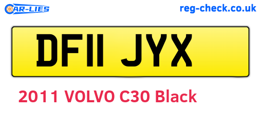 DF11JYX are the vehicle registration plates.