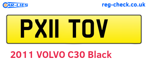 PX11TOV are the vehicle registration plates.