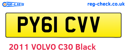 PY61CVV are the vehicle registration plates.