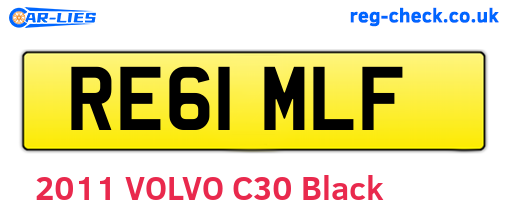 RE61MLF are the vehicle registration plates.