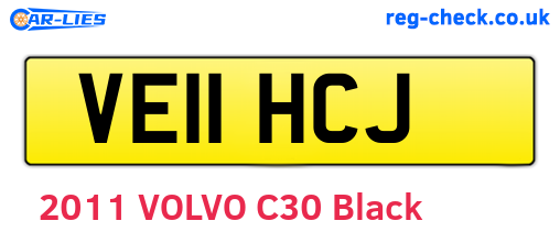 VE11HCJ are the vehicle registration plates.