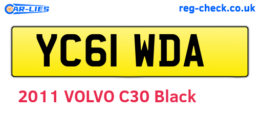 YC61WDA are the vehicle registration plates.