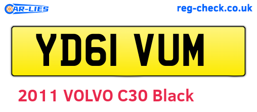 YD61VUM are the vehicle registration plates.