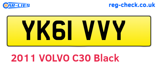 YK61VVY are the vehicle registration plates.
