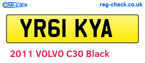 YR61KYA are the vehicle registration plates.