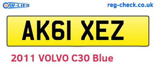 AK61XEZ are the vehicle registration plates.