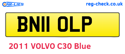 BN11OLP are the vehicle registration plates.