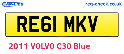 RE61MKV are the vehicle registration plates.