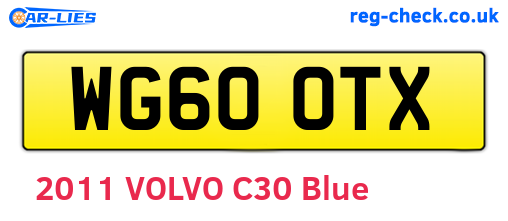 WG60OTX are the vehicle registration plates.