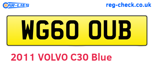 WG60OUB are the vehicle registration plates.
