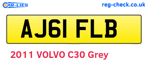 AJ61FLB are the vehicle registration plates.