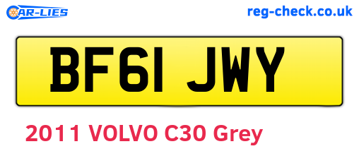 BF61JWY are the vehicle registration plates.