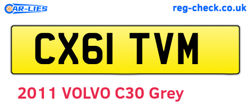 CX61TVM are the vehicle registration plates.