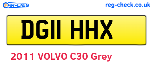 DG11HHX are the vehicle registration plates.