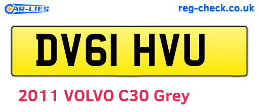 DV61HVU are the vehicle registration plates.