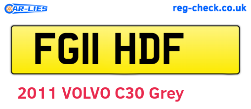 FG11HDF are the vehicle registration plates.