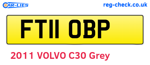 FT11OBP are the vehicle registration plates.