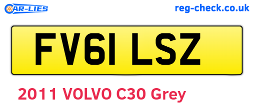 FV61LSZ are the vehicle registration plates.