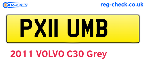 PX11UMB are the vehicle registration plates.